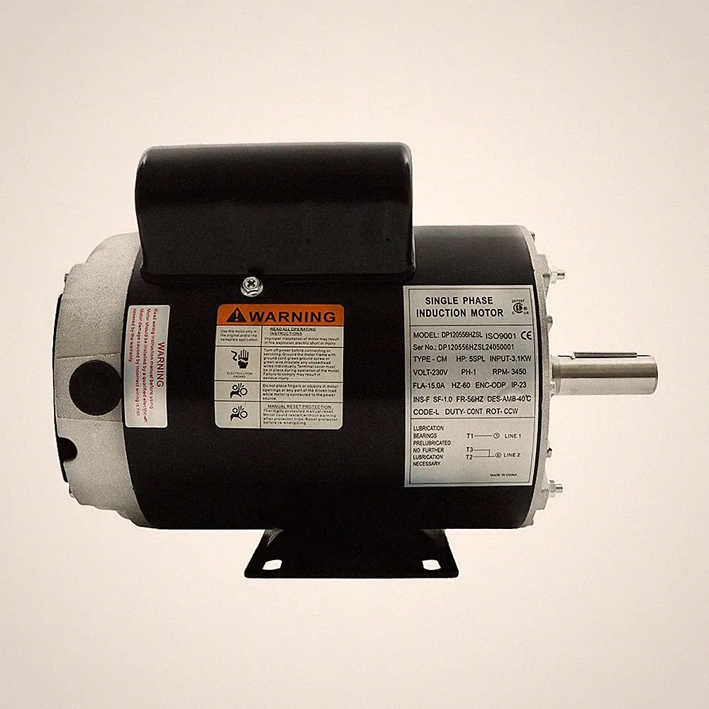 5 HP SPL 1 Phase 3450RPM Electric Air Compressor Duty Motor 56HZ 7/8" Shaft