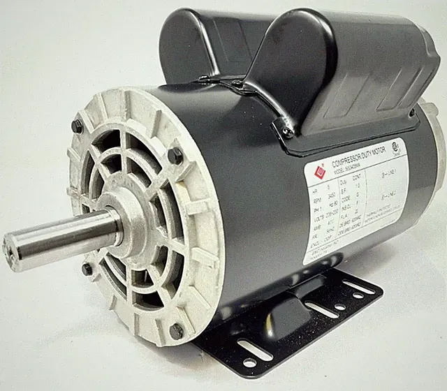 AIR COMPRESSOR ELECTRIC MOTOR 5HP 3450 RPM 7/8'' SHAFT 22 AMP 56HZ FRAME 230VOLT