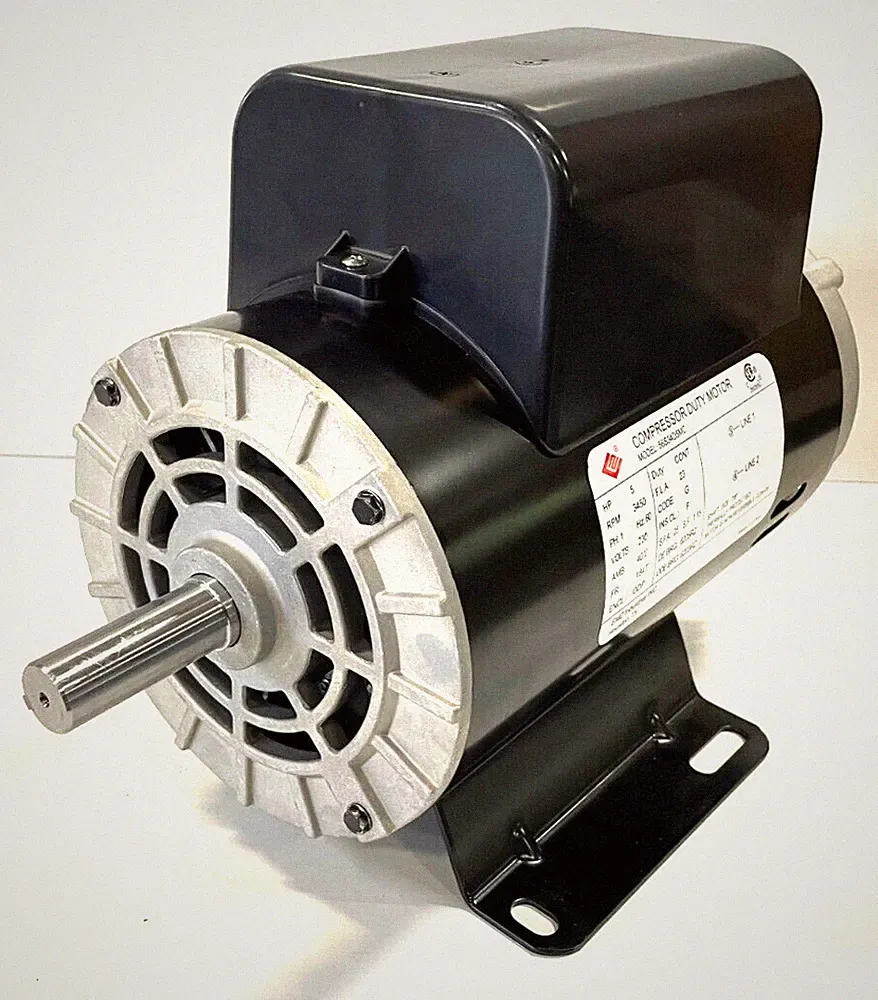 Air Compressor Motor 230V 3450 Rpm, 1 Phase, 5HP, 184 FR, 7/8'' Shaft MO-9044-1