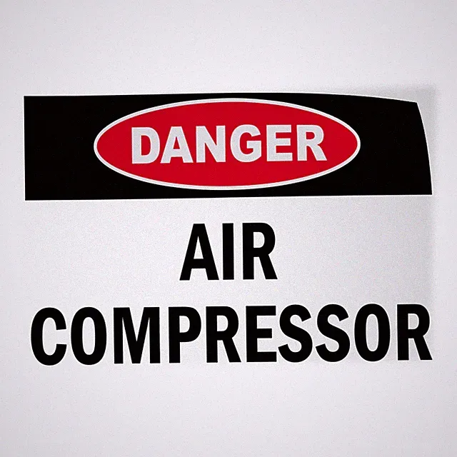 Horizontal Vinyl Stickers Danger Air Compressor Hazard Flammable Safety