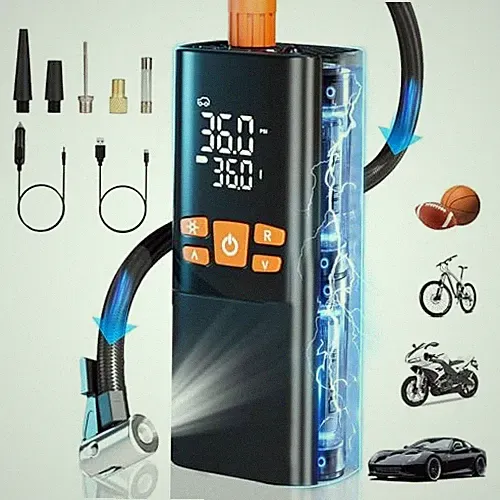 Tire Inflator Portable Air Compressor 150PSI - 10000mAh Cordless Pump with 12V