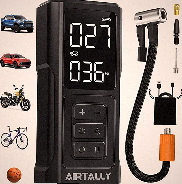 Tire Inflator Portable Air Compressor - 5200Mah 150PSI Quickly Inflate Portable