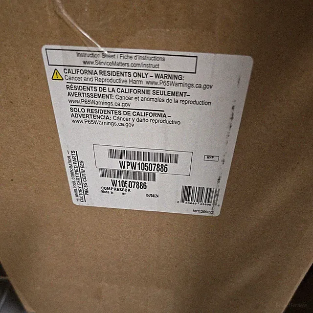 WPW10507886 Whirlpool Compressor OEM WPW10507886